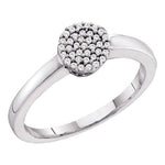 10kt White Gold Womens Round Diamond Simple Cluster Ring 1/8 Cttw