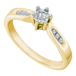Yellow-tone Sterling Silver Womens Round Diamond Solitaire Bridal Wedding Engagement Ring