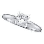 14kt White Gold Womens Princess Diamond Solitaire Bridal Wedding Engagement Ring 1/5 Cttw