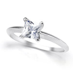 0.65 Carat CT PRINCESS CUT Engagement RING White Gold Plated SIZE 5-9