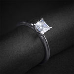 0.65 Carat CT PRINCESS CUT Engagement RING White Gold Plated SIZE 5-9