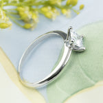 0.65 Carat CT PRINCESS CUT Engagement RING White Gold Plated SIZE 5-9