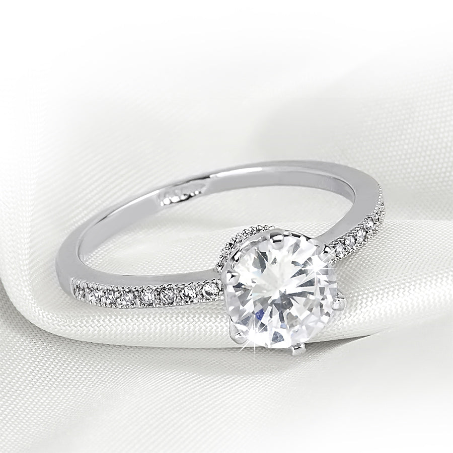 1.25 CT Carat ROUND CUT Wedding Engagement RING White Gold Plated SIZE 5-9