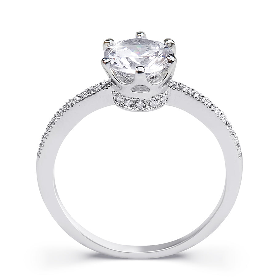 1.25 CT Carat ROUND CUT Wedding Engagement RING White Gold Plated SIZE 5-9