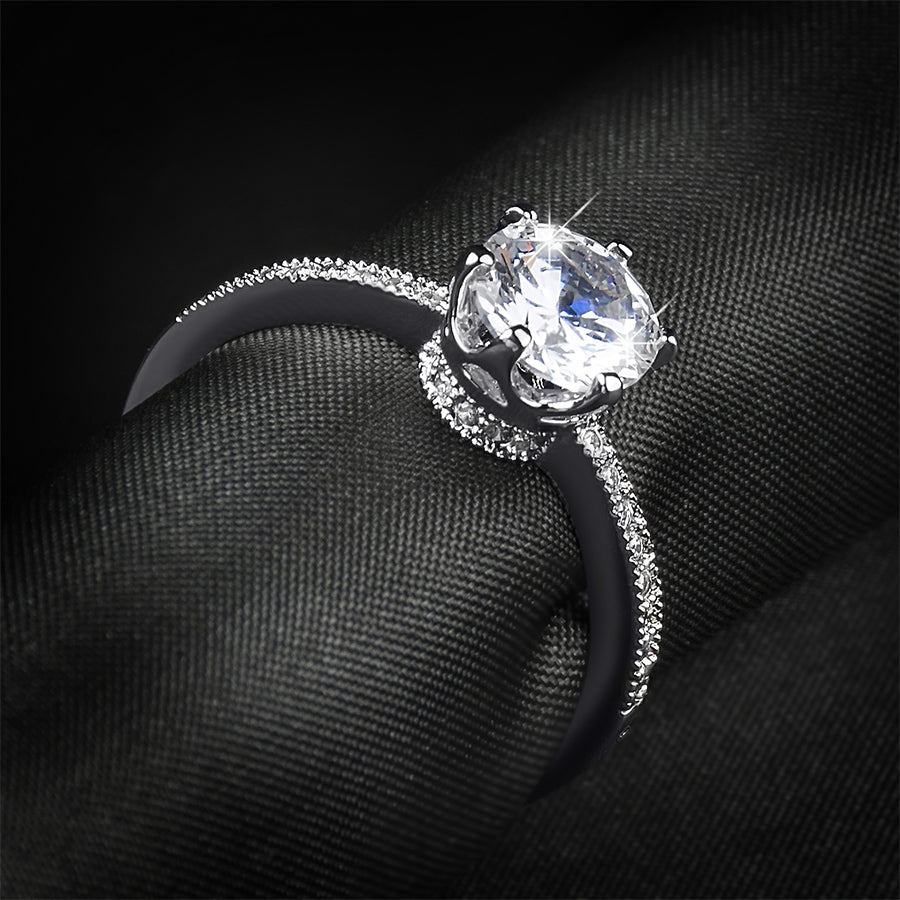 1.25 CT Carat ROUND CUT Wedding Engagement RING White Gold Plated SIZE 5-9