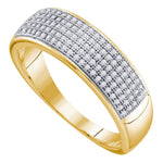 10kt Yellow Gold Mens Round Diamond Wedding Band Ring 1/3 Cttw