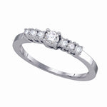 14kt White Gold Womens Round Diamond Round Bridal Wedding Engagement Ring 1/3 Cttw