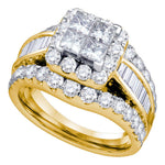 14kt Yellow Gold Womens Princess Diamond Princess Bridal Wedding Engagement Ring 1.00 Cttw