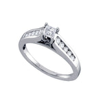 14k White Gold Womens Princess Diamond Solitaire Bridal Wedding Engagement Ring 1/2 Cttw