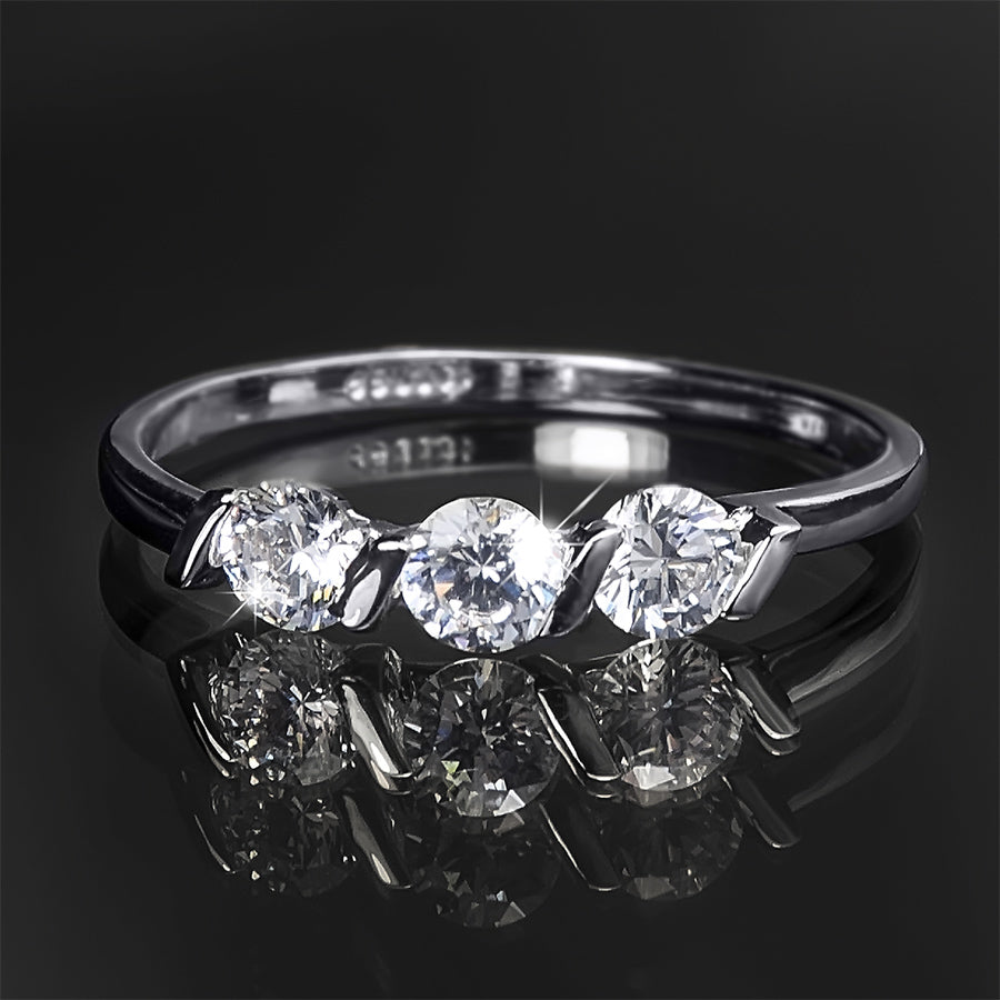 0.3 Carat CT Bridal Engagement Promise RING Band White Gold Plated SIZE 5-9