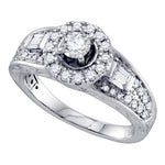 14kt White Gold Womens Round Diamond Solitaire Bridal Wedding Engagement Ring 1.00 Cttw