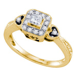 14k Yellow Gold Princess-cut Diamond Womens Bridal Wedding Engagement Ring 1/3 Cttw