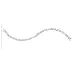 14kt White Gold Womens Round Diamond Flower Cluster Tennis Bracelet 4.00 Cttw