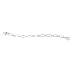 14kt White Gold Womens Round Diamond Tennis Link Bracelet 2-1/3 Cttw