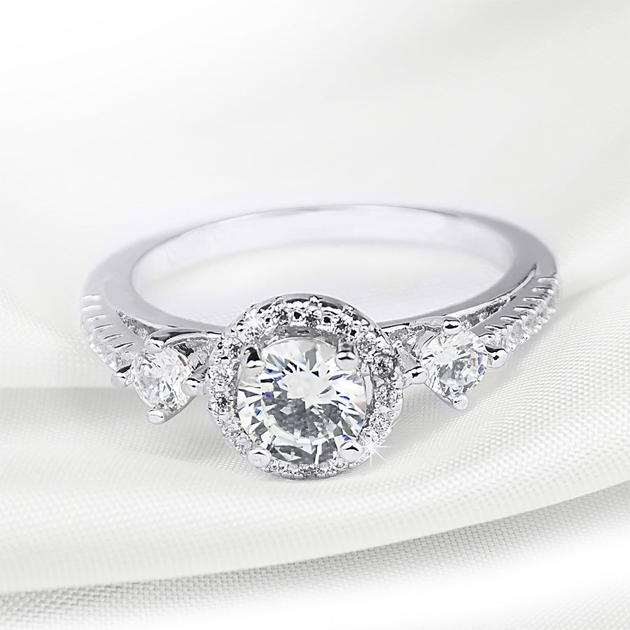 0.75 CT Fashion Wedding Engagement Promise RING White Gold Plated Size 5-9