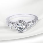 0.75 CT Fashion Wedding Engagement Promise RING White Gold Plated Size 5-9