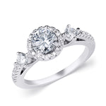 0.75 CT Fashion Wedding Engagement Promise RING White Gold Plated Size 5-9