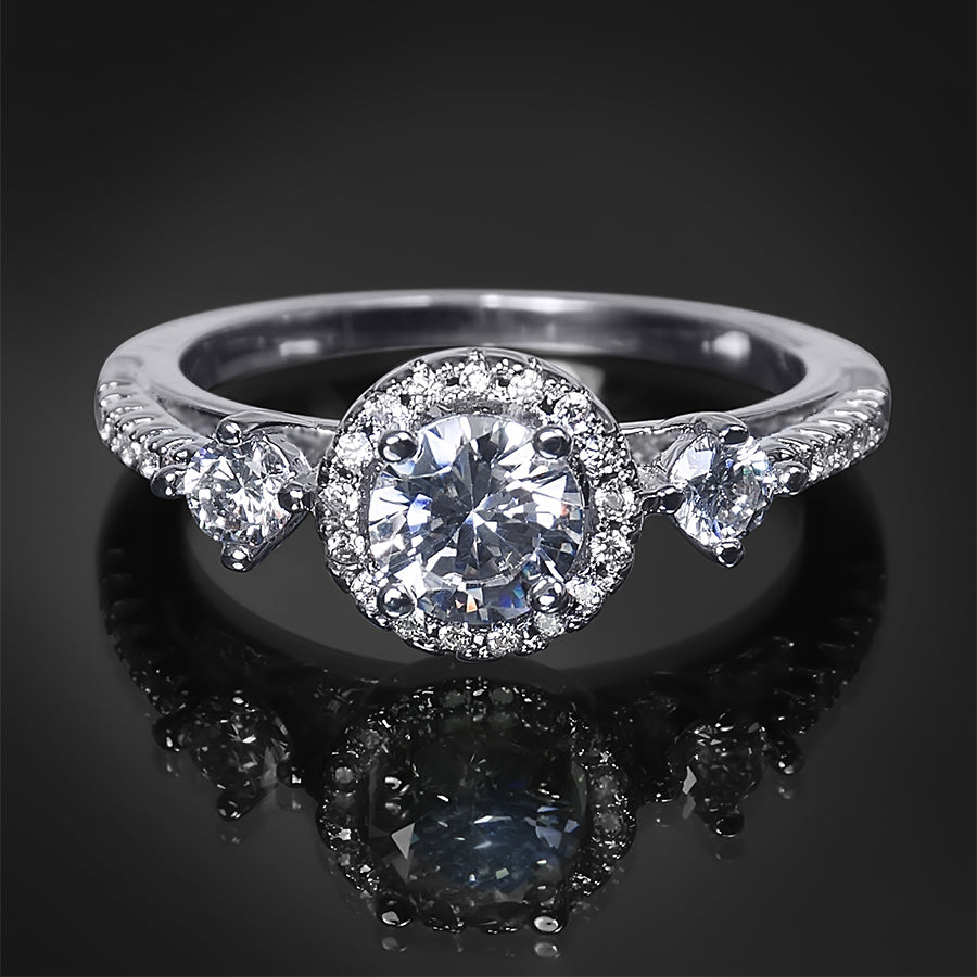 0.75 CT Fashion Wedding Engagement Promise RING White Gold Plated Size 5-9