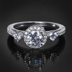 0.75 CT Fashion Wedding Engagement Promise RING White Gold Plated Size 5-9