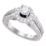 14kt White Gold Womens Round Diamond Solitaire Bridal Wedding Engagement Ring 1-1/4 Cttw