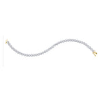 14kt Yellow Gold Womens Round Diamond Flower Cluster Tennis Bracelet 4.00 Cttw
