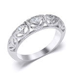 0.17 CT Vintage Inspired Fashion Wedding BAND RING White Gold Plated