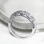 0.17 CT Vintage Inspired Fashion Wedding BAND RING White Gold Plated