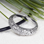 0.17 CT Vintage Inspired Fashion Wedding BAND RING White Gold Plated