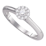 10kt White Gold Womens Round Diamond Solitaire Bridal Wedding Engagement Ring 1/4 Cttw