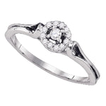 10kt White Gold Womens Round Diamond Solitaire Bridal Wedding Engagement Ring 1/10 Cttw