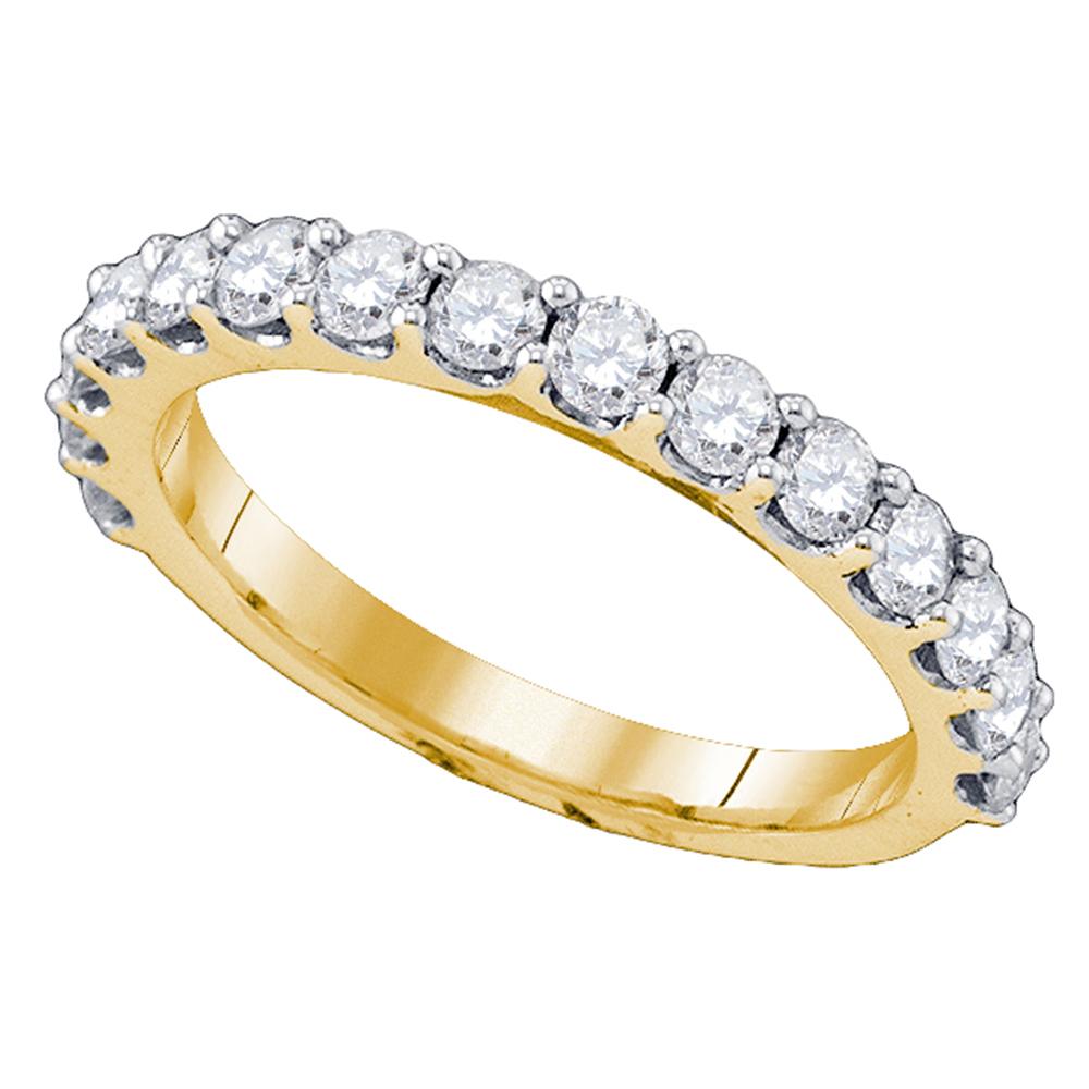 10kt Yellow Gold Womens Round Diamond Wedding Band Ring 1.00 Cttw