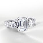Women's 1.75 Carat EMERALD CUT Engagement RING White Gold Plated Size 5-9