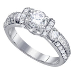 14kt White Gold Womens Round Diamond Solitaire Bridal Wedding Engagement Ring 1-1/2 Cttw