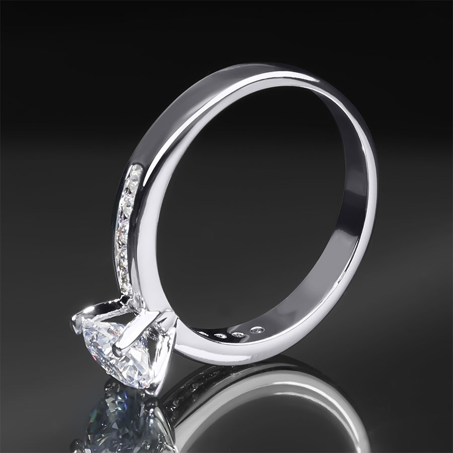 Women's 0.84 CT Carat ROUND CUT Engagement RING White Gold Plated Size 5-9