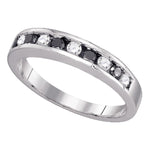 10kt White Gold Womens Round Blue Color Enhanced Diamond Band Ring 1/2 Cttw