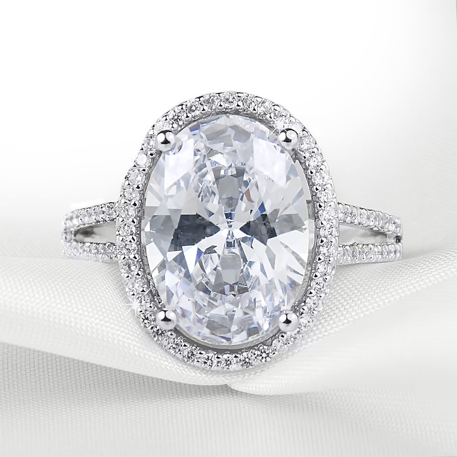 6.0 CT Carat Brilliant OVAL CUT Engagement RING White Gold Plated Size 5-9
