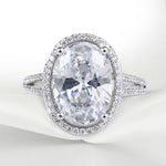 6.0 CT Carat Brilliant OVAL CUT Engagement RING White Gold Plated Size 5-9