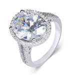 6.0 CT Carat Brilliant OVAL CUT Engagement RING White Gold Plated Size 5-9