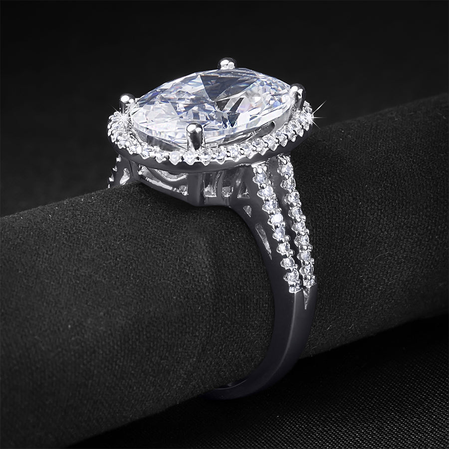 6.0 CT Carat Brilliant OVAL CUT Engagement RING White Gold Plated Size 5-9