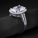 6.0 CT Carat Brilliant OVAL CUT Engagement RING White Gold Plated Size 5-9