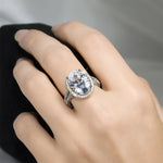 6.0 CT Carat Brilliant OVAL CUT Engagement RING White Gold Plated Size 5-9