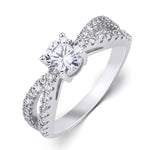 Women's 0.75 CT Carat ROUND CUT Engagement RING White Gold Plated Size 5-9