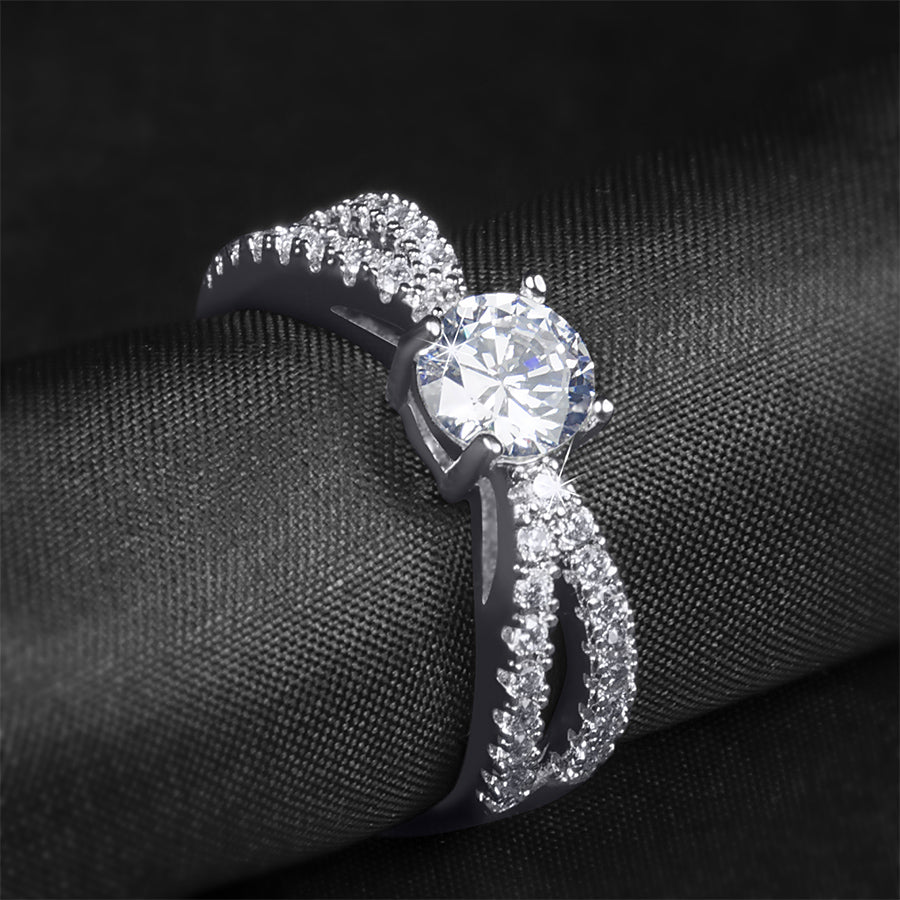 Women's 0.75 CT Carat ROUND CUT Engagement RING White Gold Plated Size 5-9