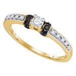 10kt Yellow Gold Womens Round Diamond Solitaire Bridal Wedding Engagement Ring 1/4 Cttw