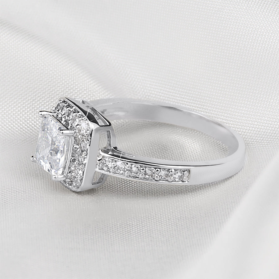 1.25 Carat Promise Engagement RING Princess Cut White Gold Plated Size