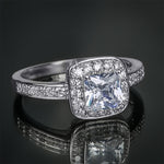 1.25 Carat Promise Engagement RING Princess Cut White Gold Plated Size