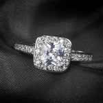 1.25 Carat Promise Engagement RING Princess Cut White Gold Plated Size