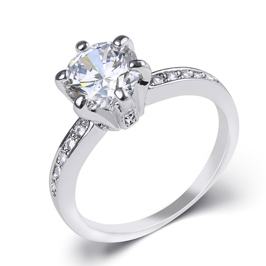 2 Carat CT Promise Engagement RING Round Cut White Gold Plated SIZE 5-9