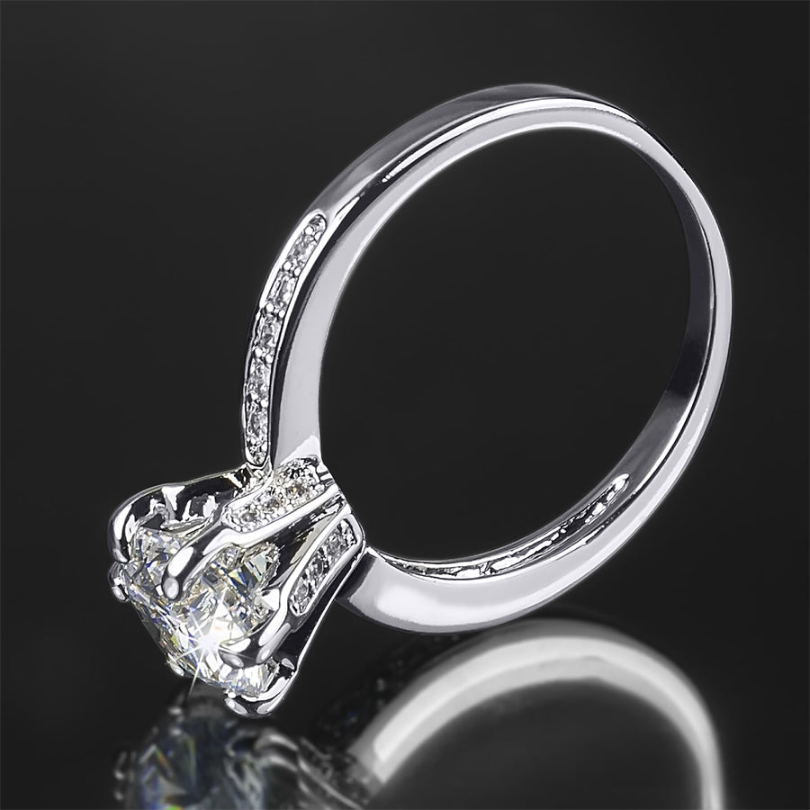 2 Carat CT Promise Engagement RING Round Cut White Gold Plated SIZE 5-9