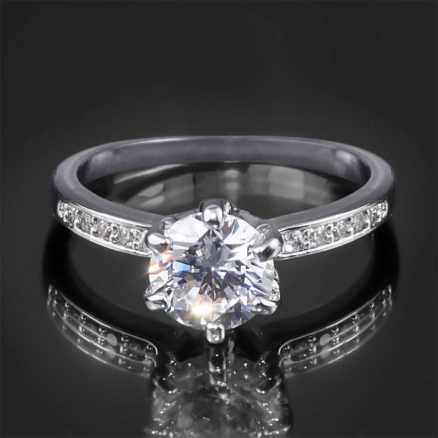 2 Carat CT Promise Engagement RING Round Cut White Gold Plated SIZE 5-9